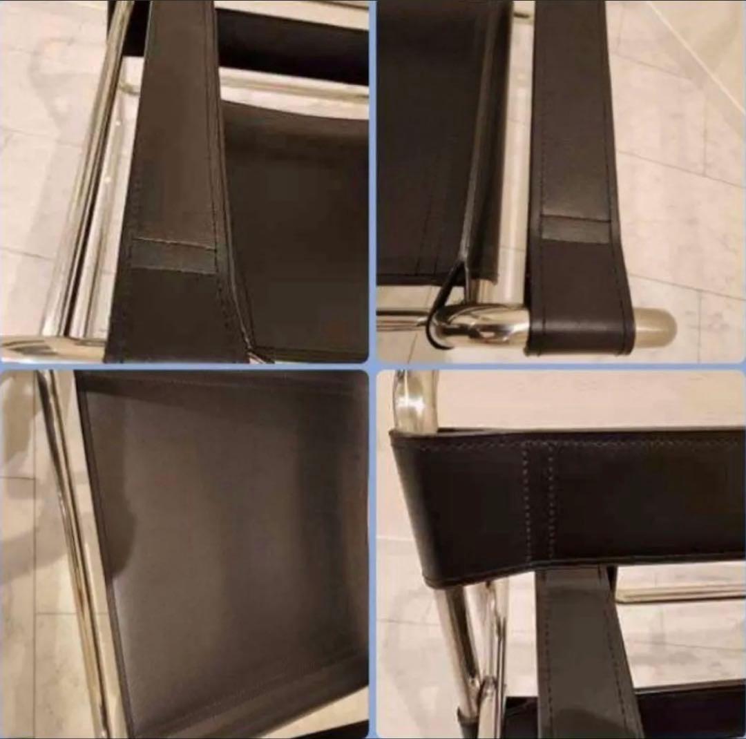 【極美品】マルセル・ブロイヤー/ワシリーチェア/スチールパイプ椅子/合皮