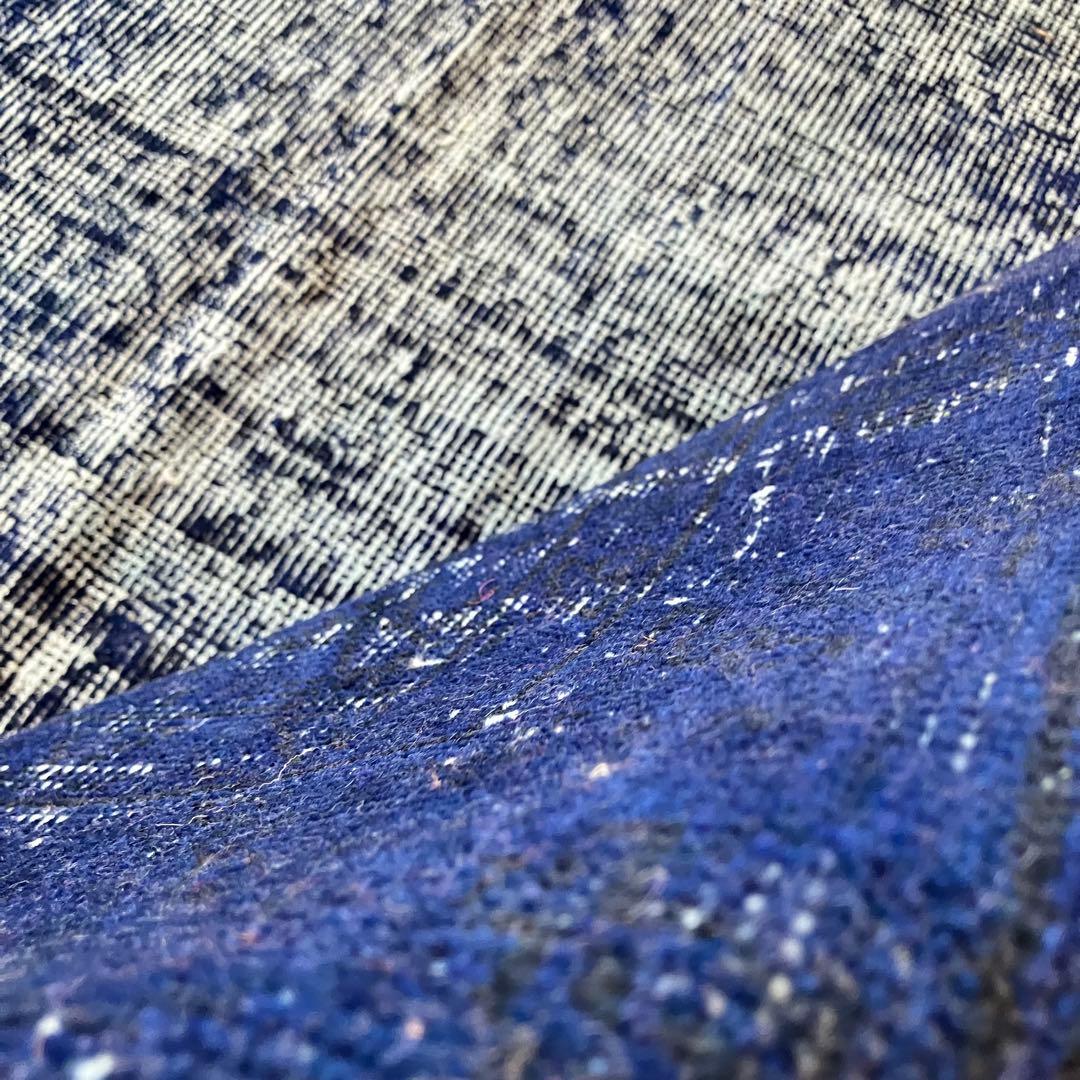 オーバーダイ109×205 デニム　グラデーションブルー　トルコヴィンテージラグ