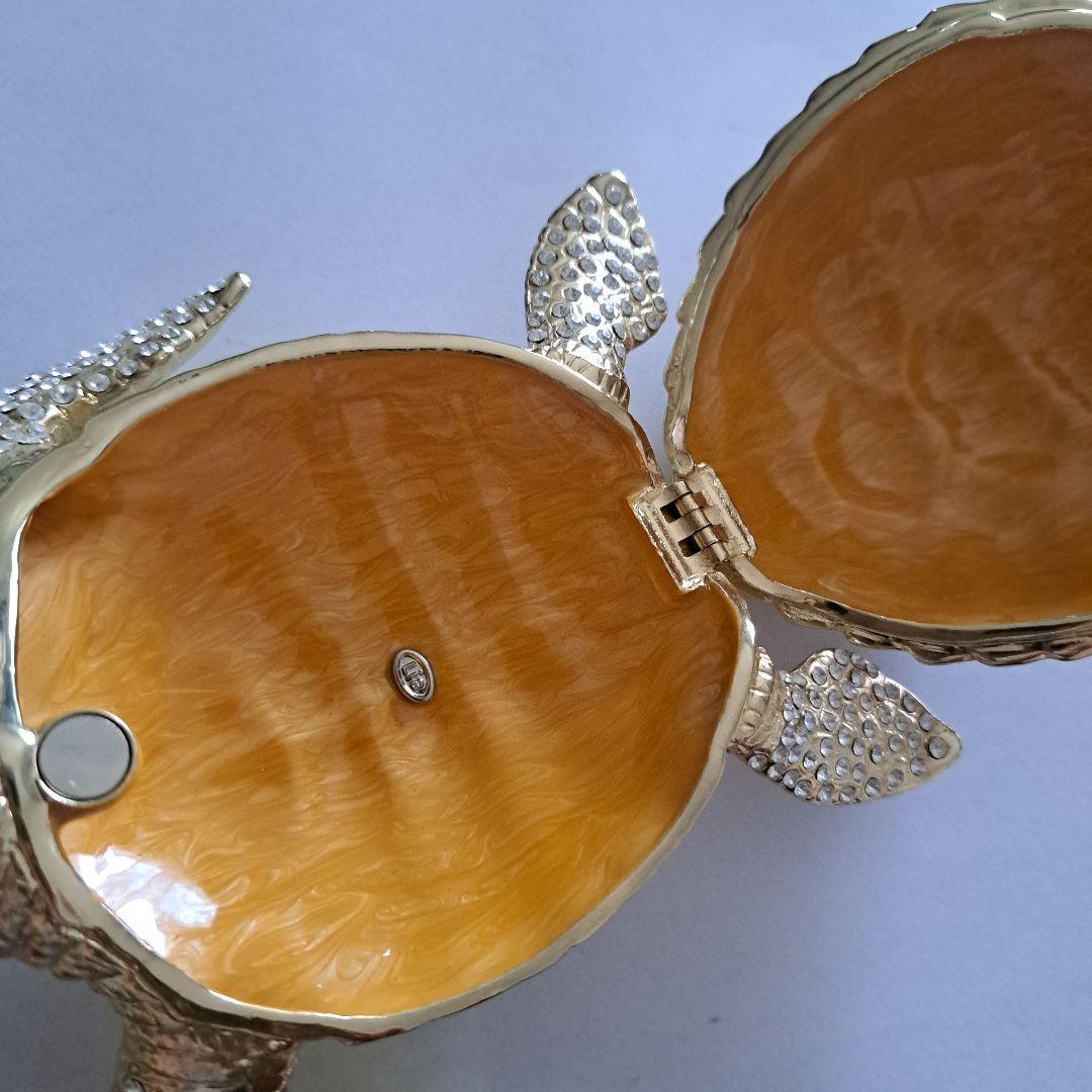 亀　置物　小物入れ　ラインストーン