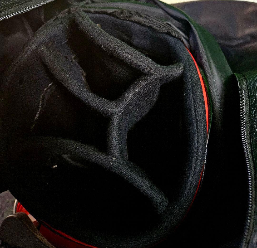 送料無料/超美品CORAGGIO GOLF キャリー付きキャディバッグ 黒/赤