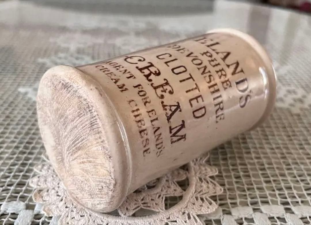 イギリスアンティーク 激レア クロテッドクリーム ブラウンレター