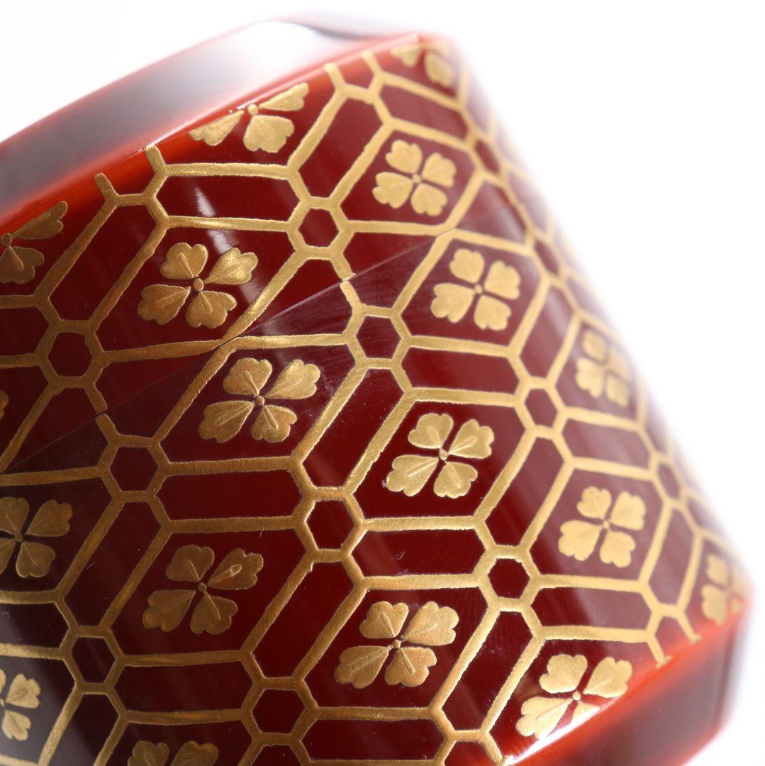 清瀬一光作 小紋菊桐蒔絵 雪吹 薄茶器 金梨子地 茶道具 共箱　ST950　N8