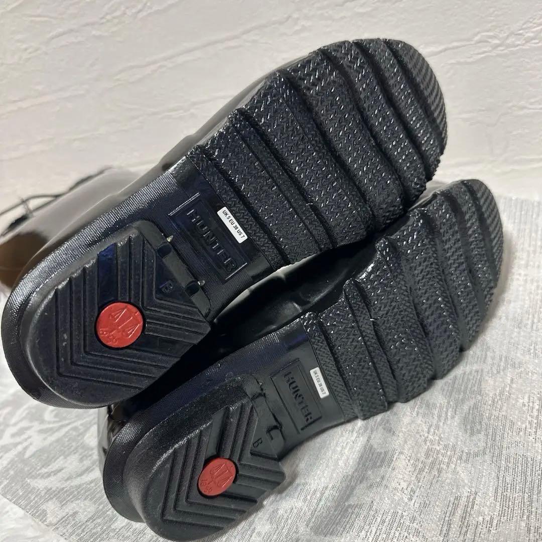 ✳️ HUNTER ハンター ブラック　エナメル　ロングブーツ 24.5cm