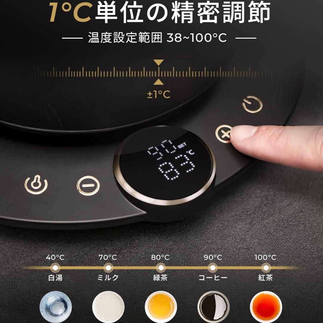 Epeios（エペイオス）電気ケトル 0.9L｜1℃単位で温度調整2