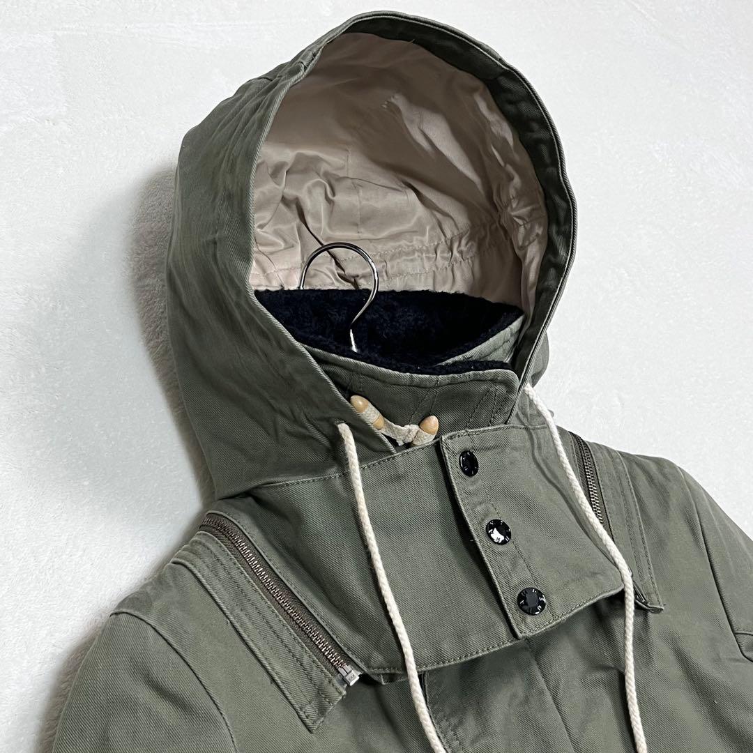 『デンハム』スウェディッシュアーミーフィールドコート フード脱着 キルティング