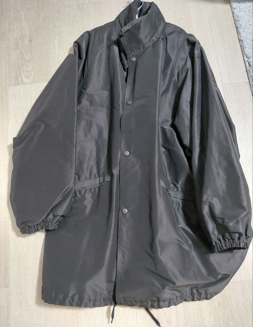 COMOLI (コモリ) コットンシルク フーデッドコート [BROWN]