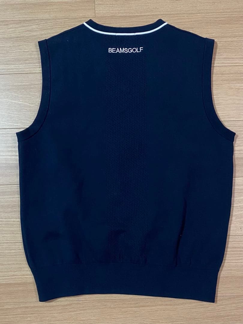 BEAMS GOLF ネイビー Vネック ベスト XL