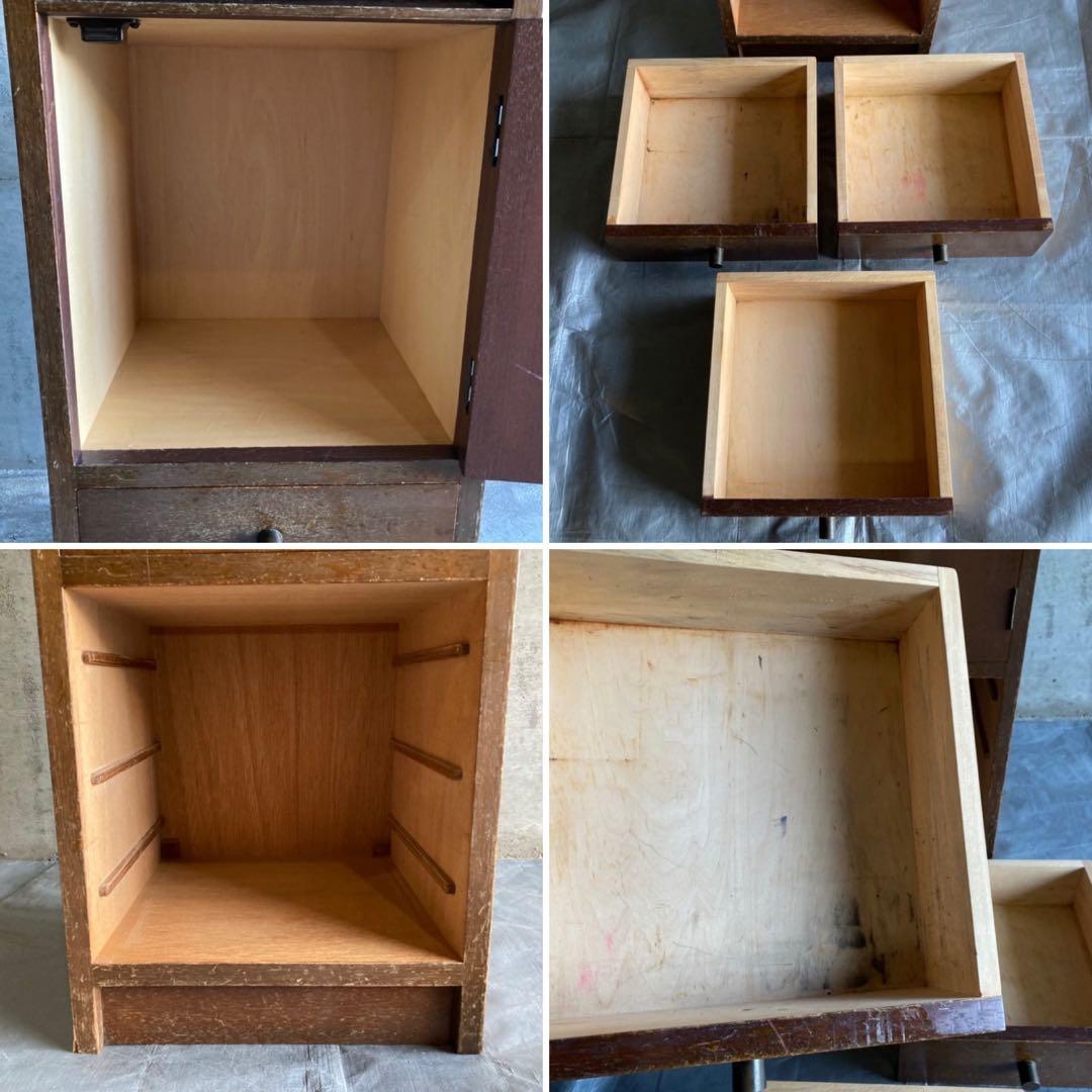 サイドテーブル キャビネット チェスト ラック 電話台 棚 木製 昭和 レトロ