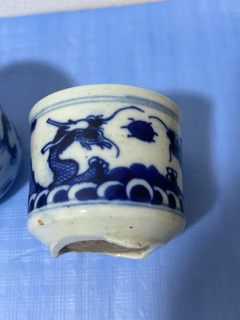 中国古玩 清時代 染付香炉