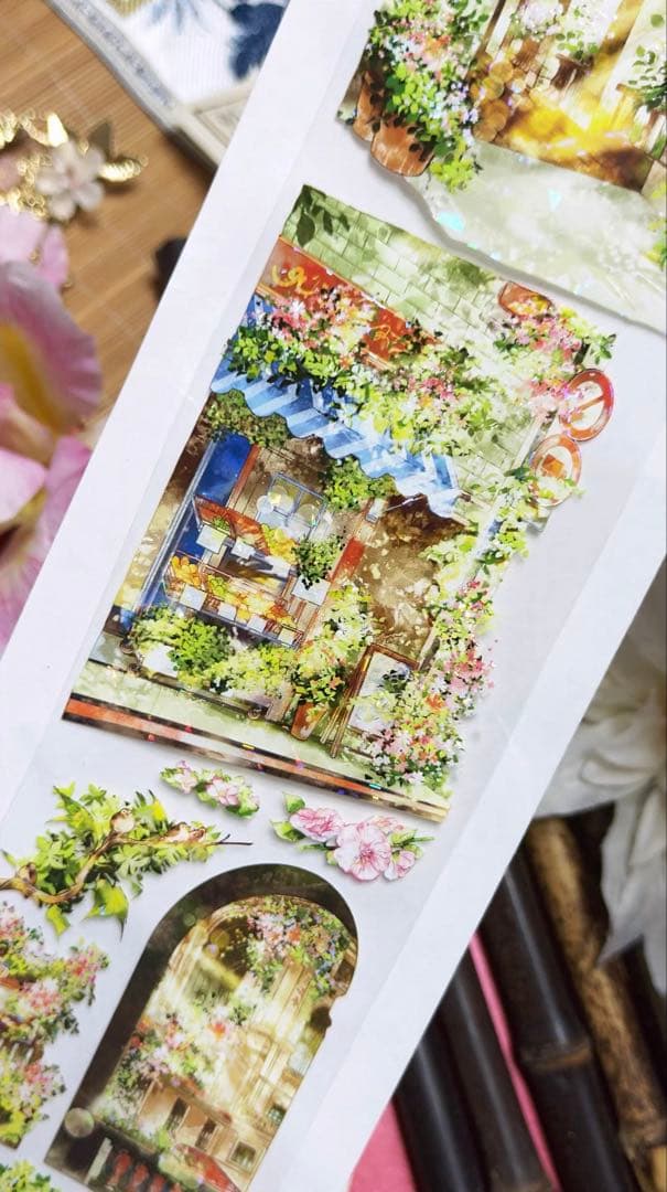 贝壳光 7cm×5m 光语花屋 海外マスキングテープ 海外マステ