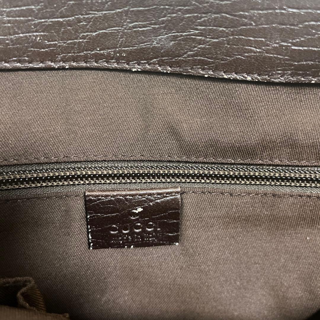 GUCCI グッチ PVC トートバッグ GG柄 レザー ブラウン ハンドバック