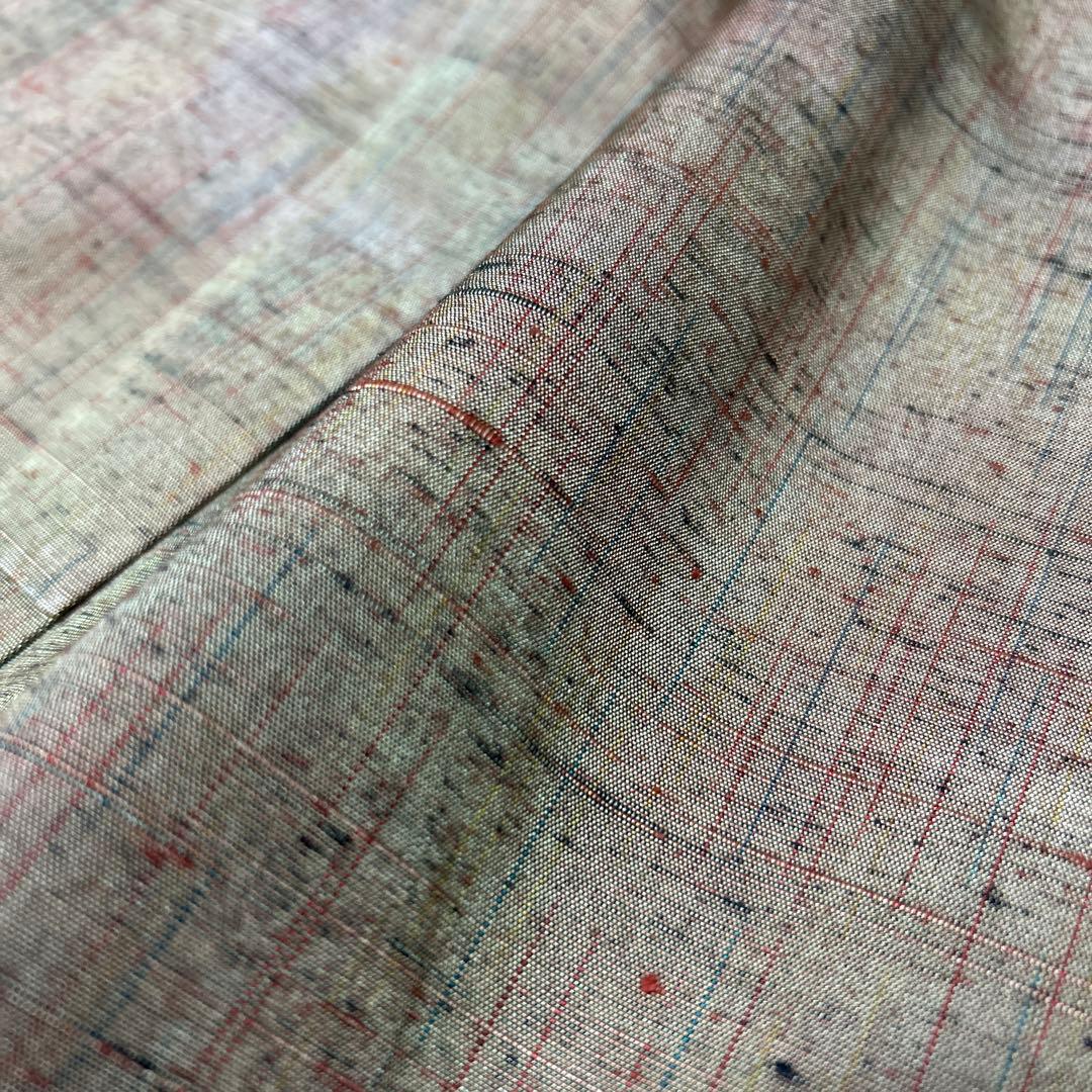 新品　美品　正絹　山細系　民芸調　ぜんまい系風合い　多色節糸紬　フルセット