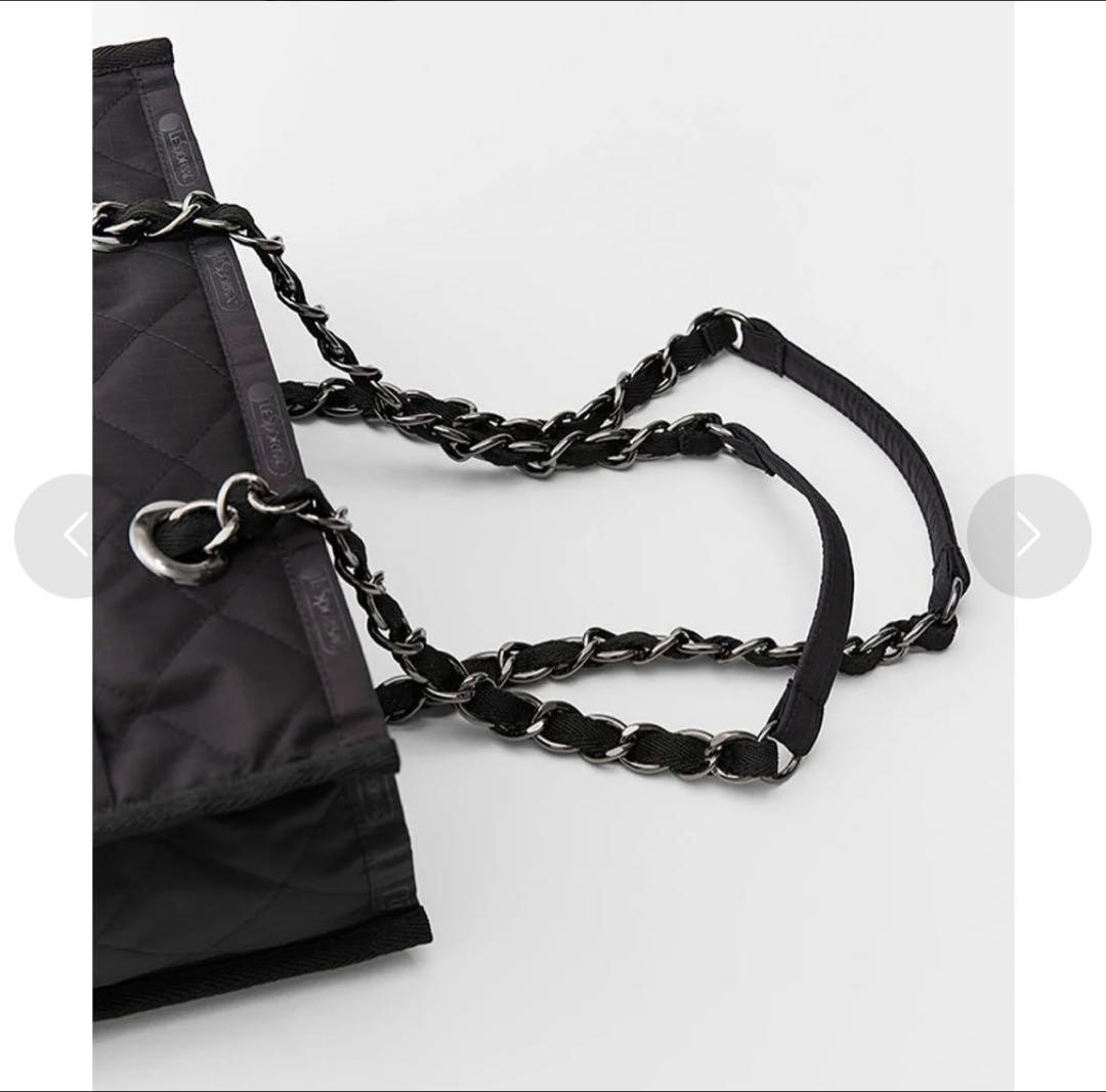 レスポートサック CHAIN TOTE オニキスチェーンキルト　ブラック