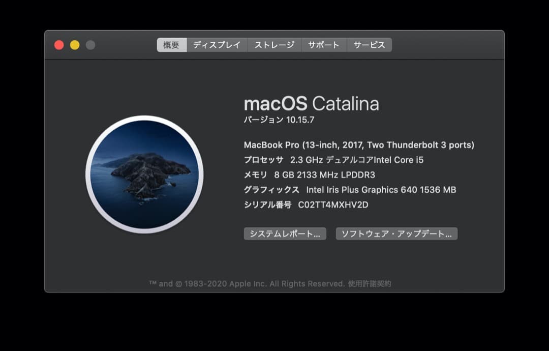 APPLE MacBook Pro (2017/SSD256GB/メモリ8GB)