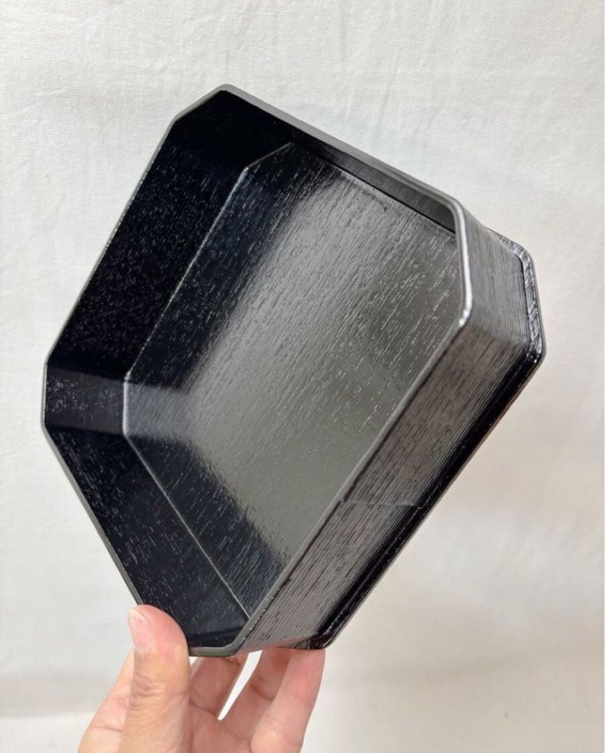 ほぼ未使用 懐石道具 木製柿合塗 5段縁高重 茶懐石 利休好写 天然木 元箱