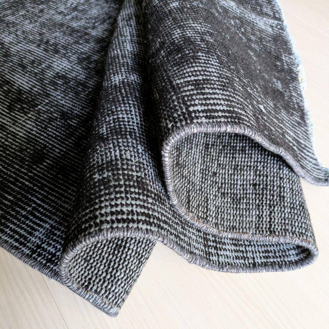 86×176 オーバーダイ　ブラックダークネイビー　トルコヴィンテージラグ