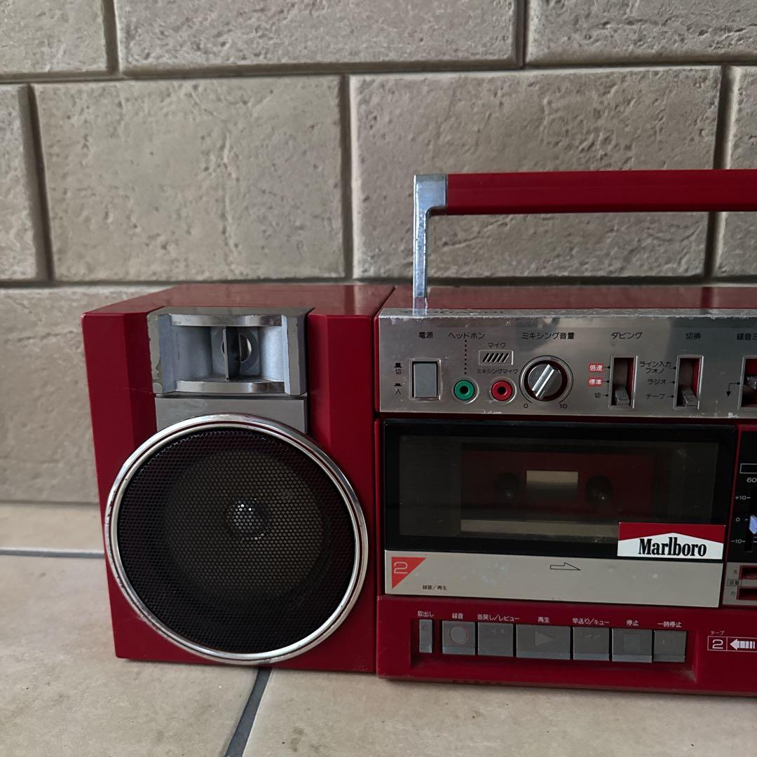 HITACHI PERDISCO TRK-W3 バブルラジカセ 赤 昭和レトロ