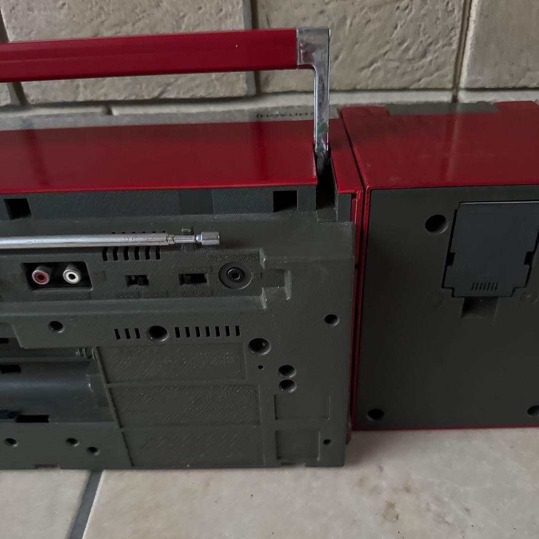 HITACHI PERDISCO TRK-W3 バブルラジカセ 赤 昭和レトロ