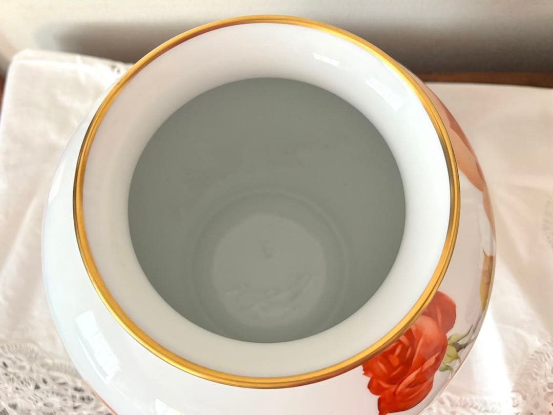 大倉陶園　クラシックローズ　手描き　花器　花瓶