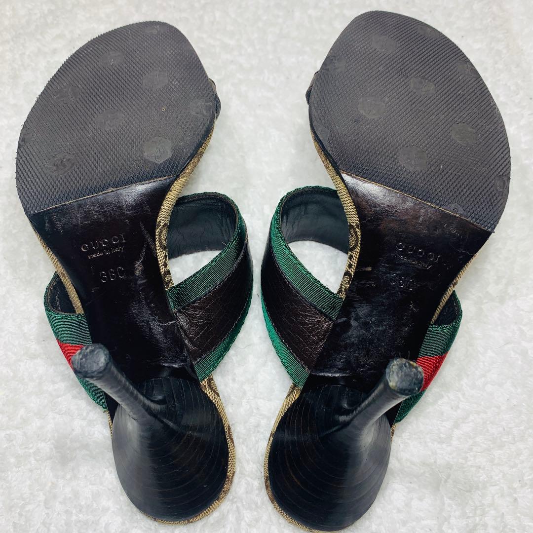 ⭐️ レア　Gucci モノグラム ハイヒールミュール　36（23cm）