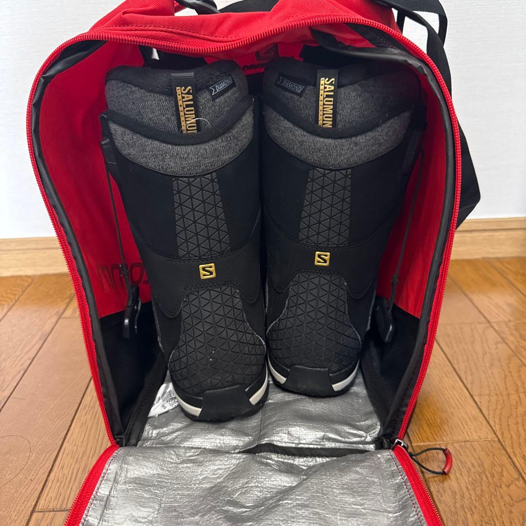 Salomon スノーボードブーツ ブラック&ブーツバッグ赤