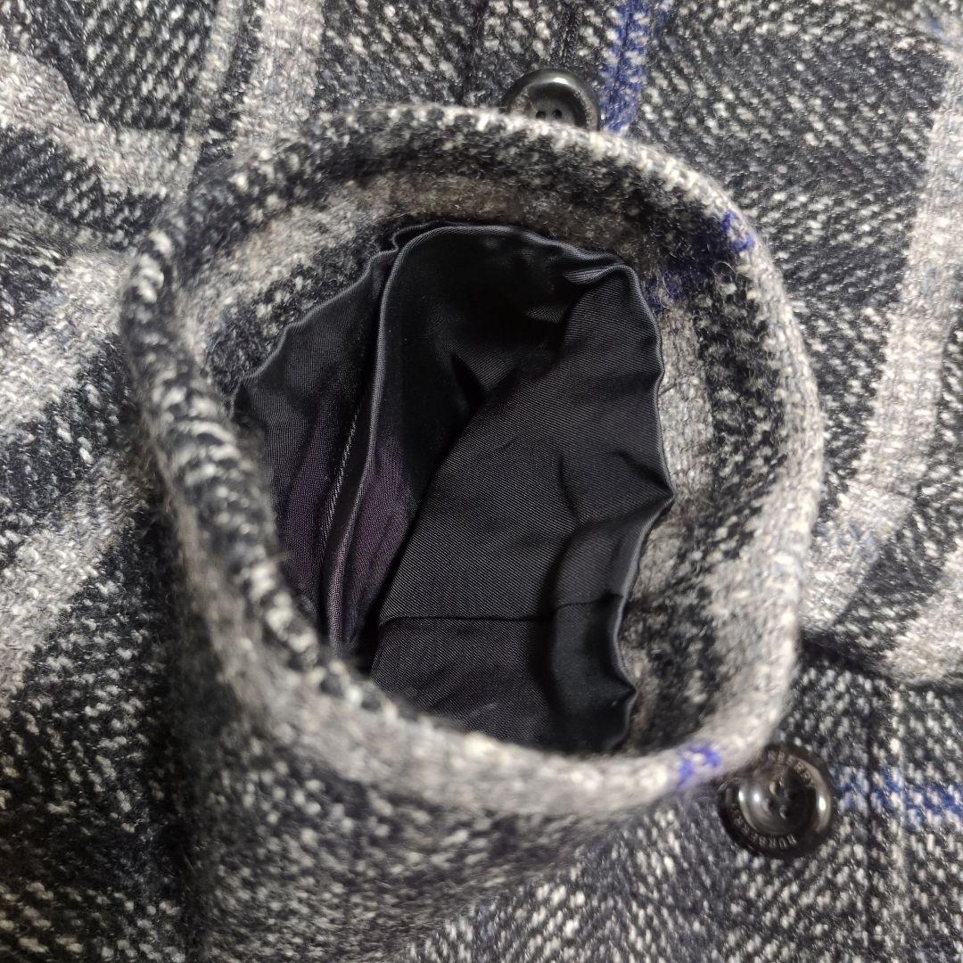 バーバリーロンドン モヘヤ混 ウールコート ノバチェック シャドーホース 44