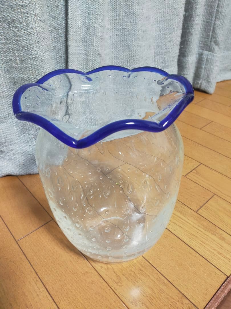 【2/20まで】【津軽びいどろ　大川薫】金魚鉢　レトロ　ガラス砂付き