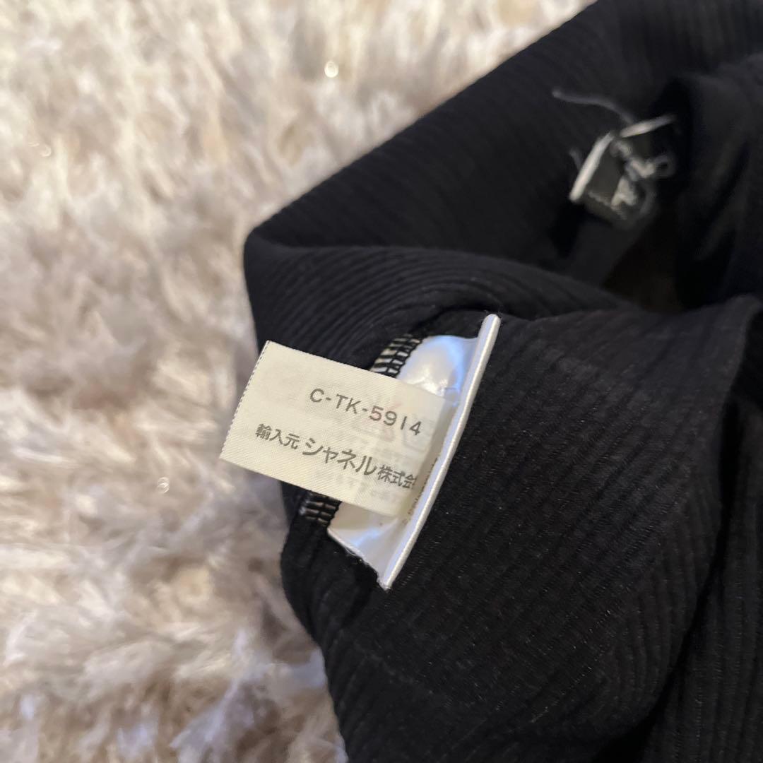 【14万円購入】CHANEL 黒 リブ編みキャミソール