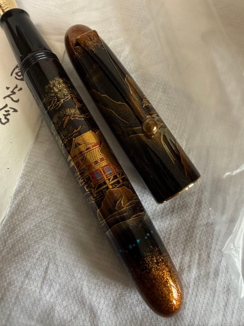 NAKIKI蒔絵万年筆、楼閣山水、NO 20サイズ