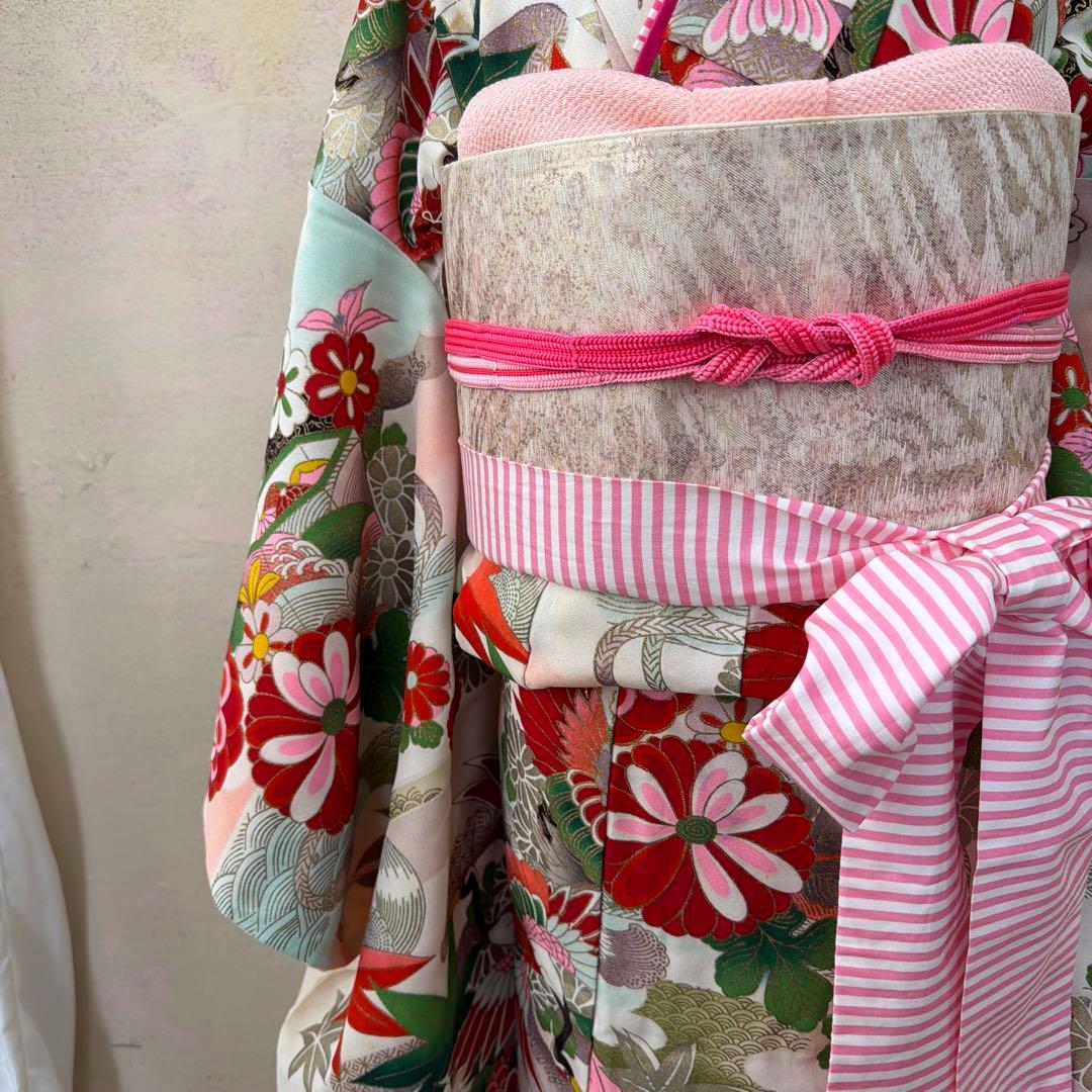 No.k005七五三 7歳 着物 フルセット レトロ柄