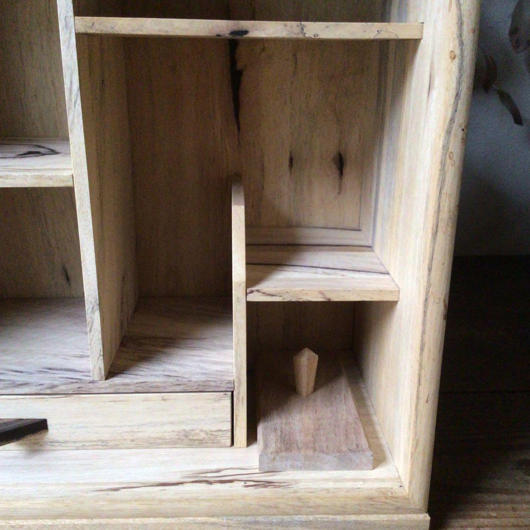 D*n様 No3724 黒柿無垢　茶箱　高さ38.5cm 茶道具　器局　茶箪笥