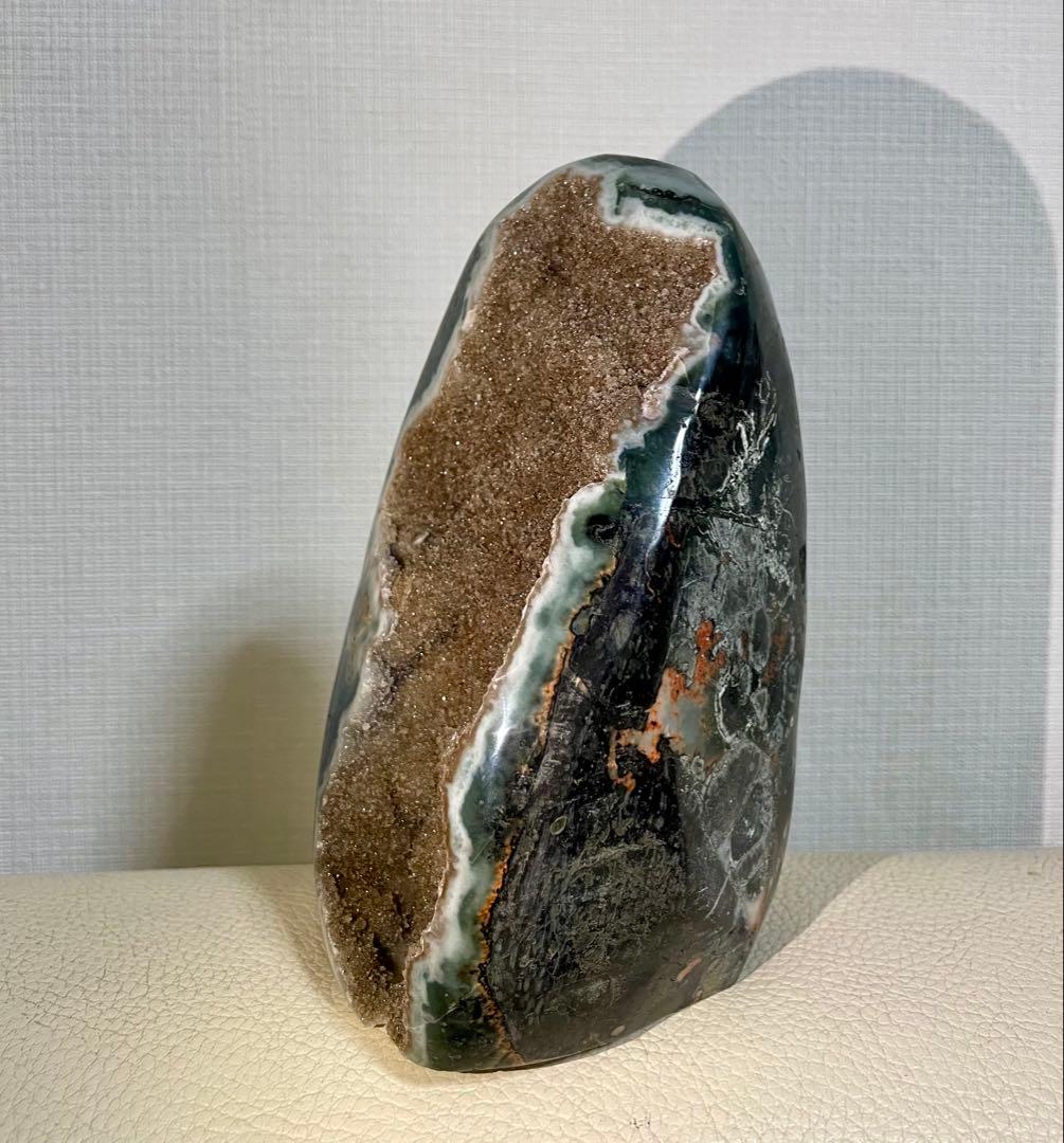 ドゥルージーアゲート シュガー瑪瑙 クリスタル チョコレート模様 約1キロ 幸運