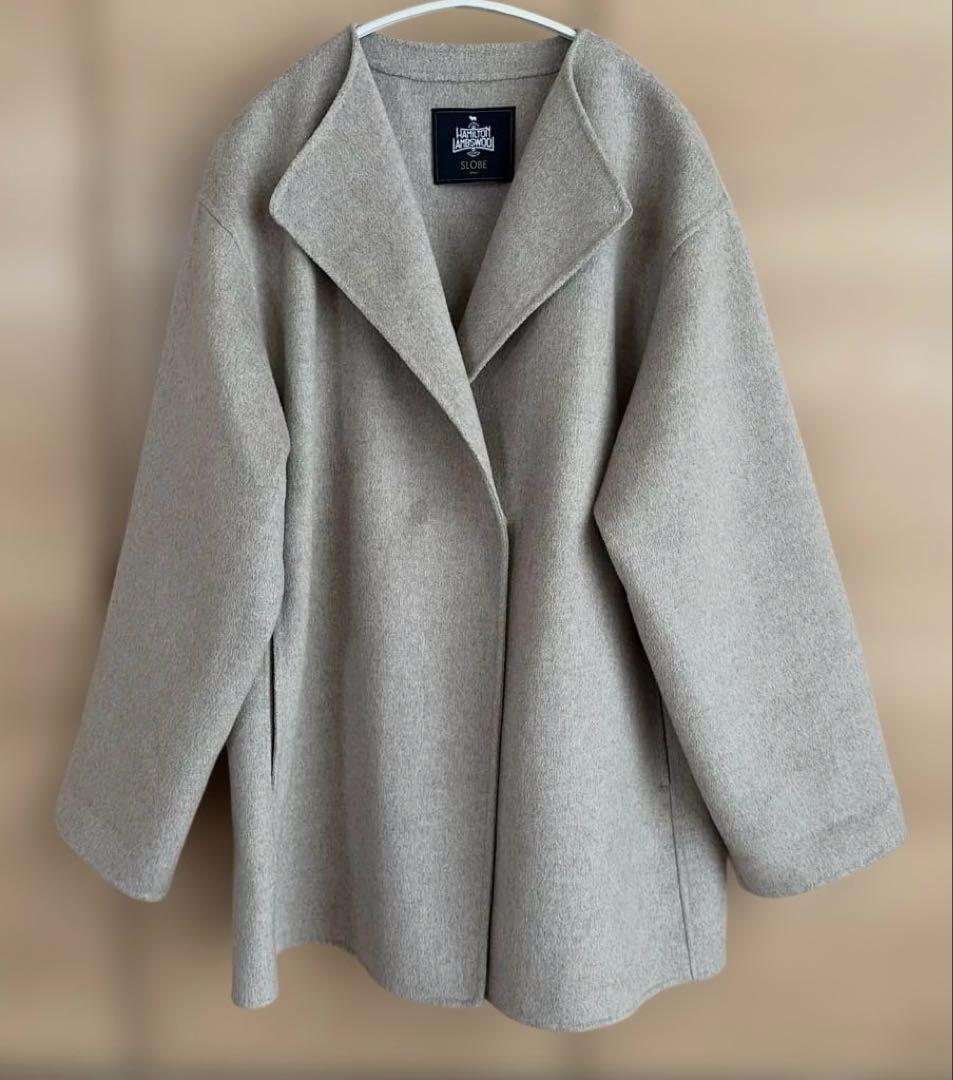 SLOBE IENA HAMILTON ダブルフェイスウールショートコート