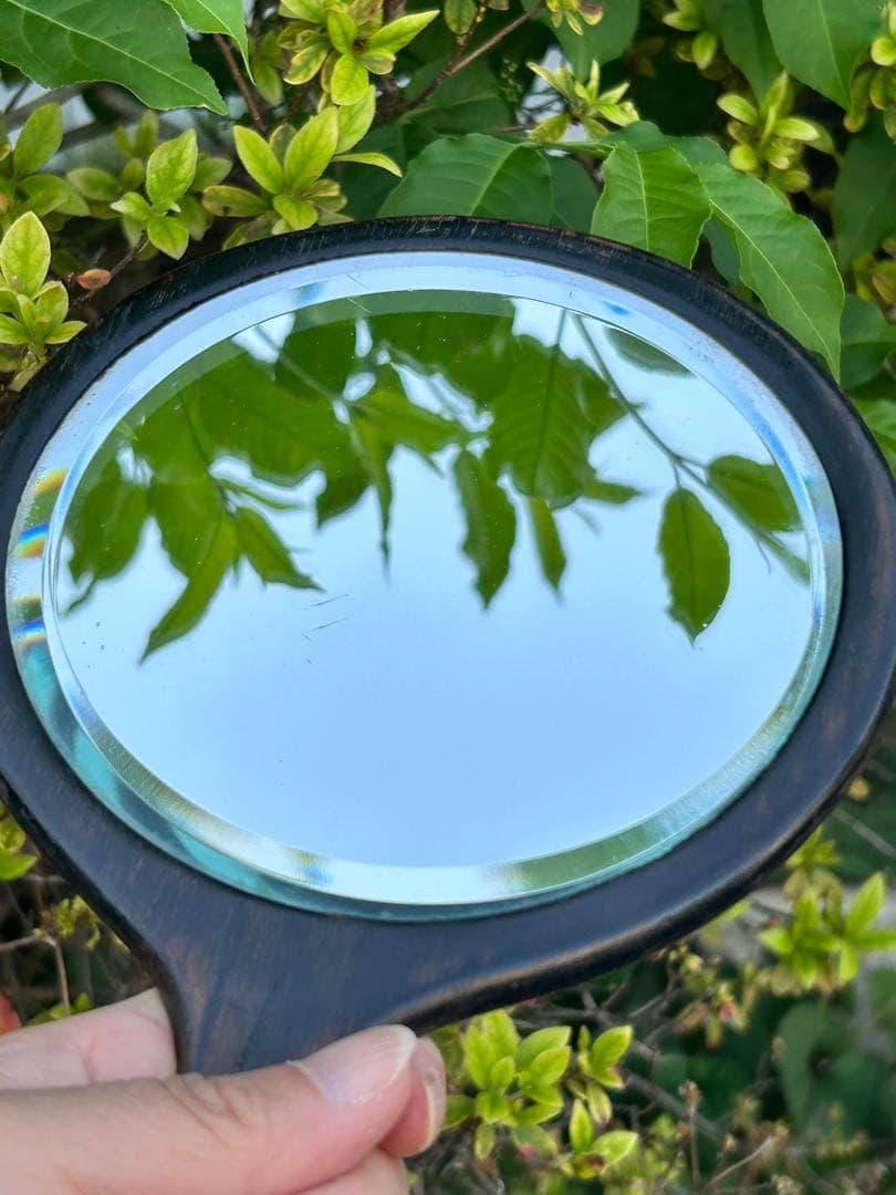 英国アンティーク エドワーディアン時代 エボニー ハンドミラー&ブラシ