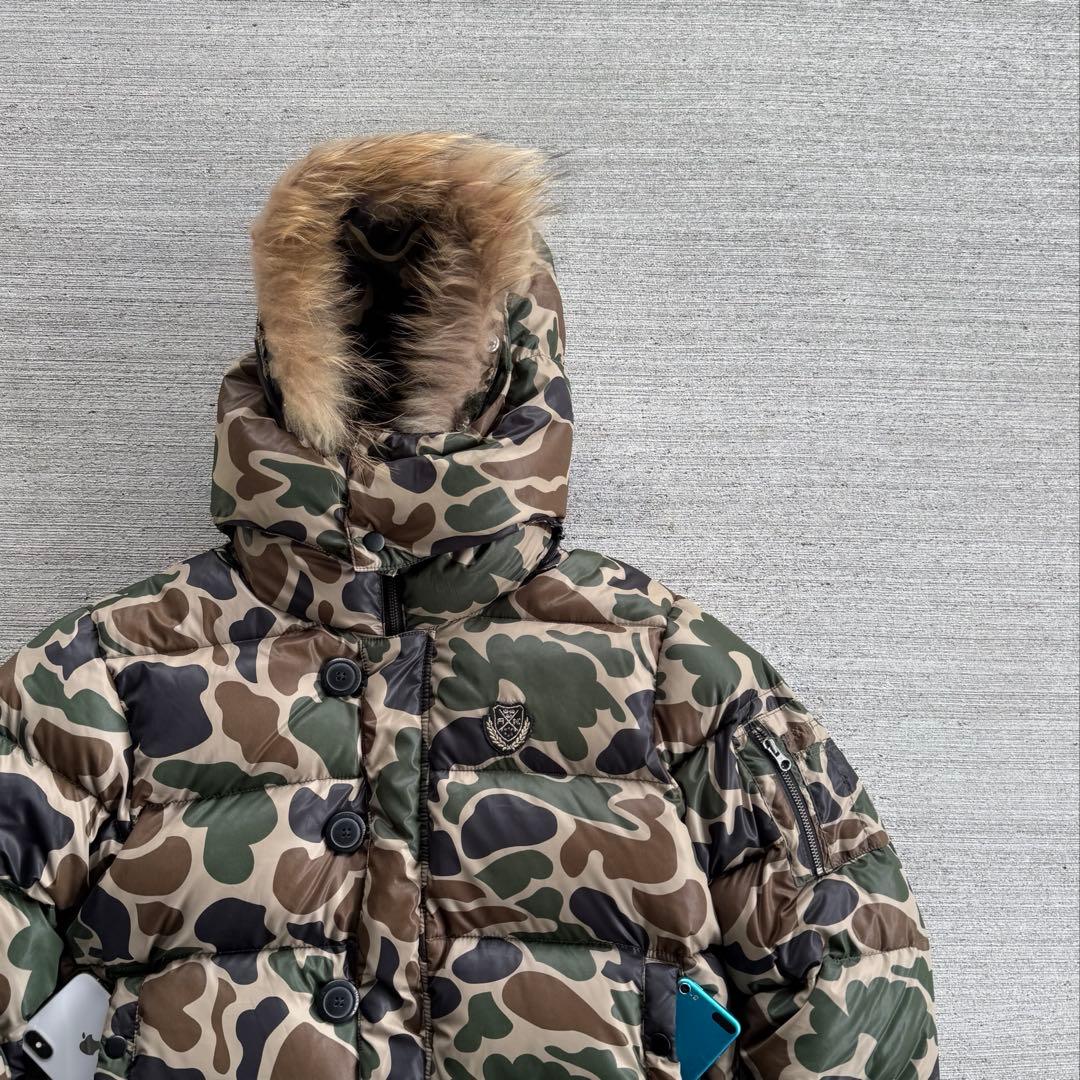 y2k 短丈　2way ファーダウン ジャケット　カモフラ　ギャル　stussy